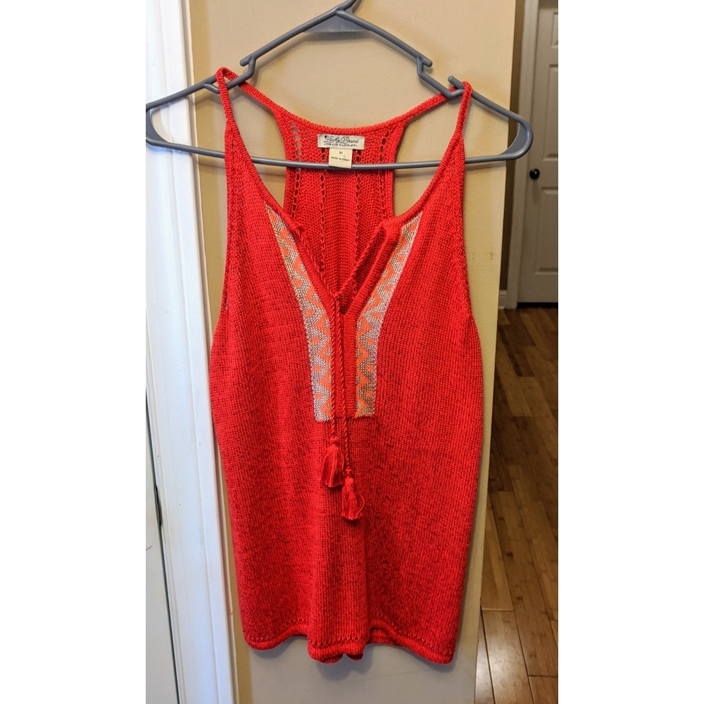 Lucky Brand Tassle Tie Front Tank Size Medium
